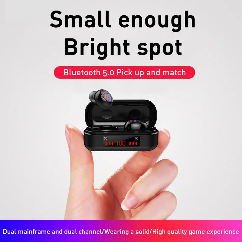 M7 Button Bluetooth Headset Digital Display Bluetooth Headset Binaural Bluetooth Headset with Charging Compartment Bluetooth Headset