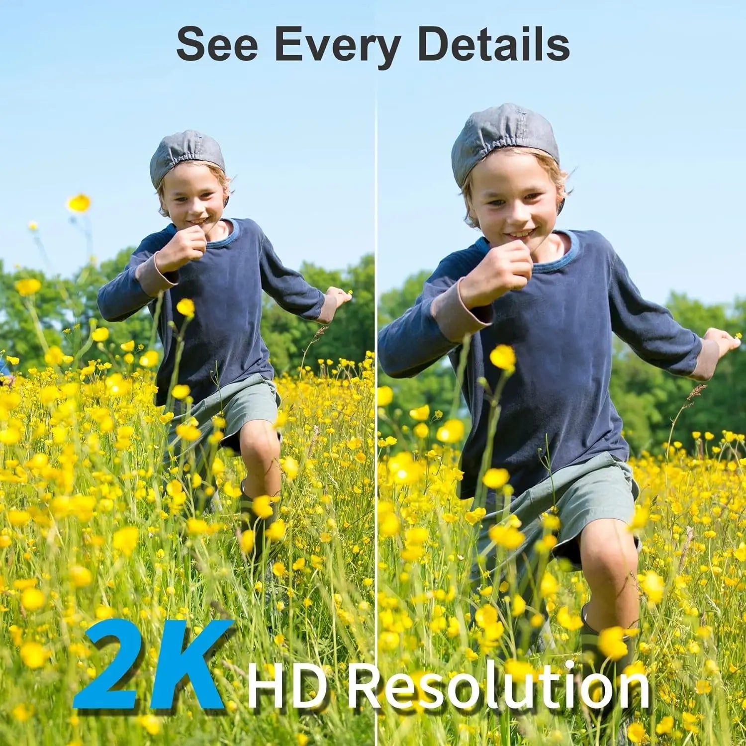 Solar Security Camera, Wireless Outdoor Cameras with Smart App, Color Night Vision, 360° PTZ Wifi Camera, IP65 Waterproof, AI Detection, 2-Way Talk, 3.5W Solar Powered Panel