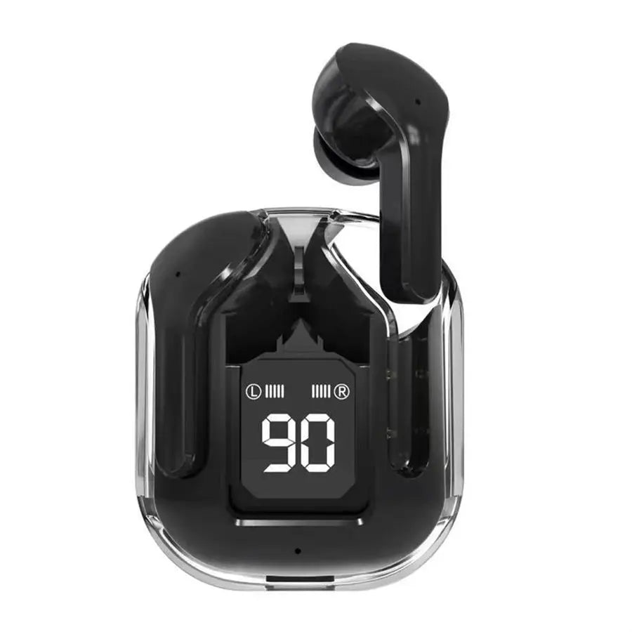 Original T2 Wireless Bluetooth Earphone Transparent HIFI Headphones LED Power Digital Display Stereo Sound Earphones for Phone