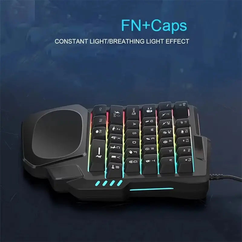Ergonomics Gaming Keyboard Single Hand Usb Wired 35Key One Handedly RGB Backlight Mini Keyboard for Gamer Laptop Desktop PC