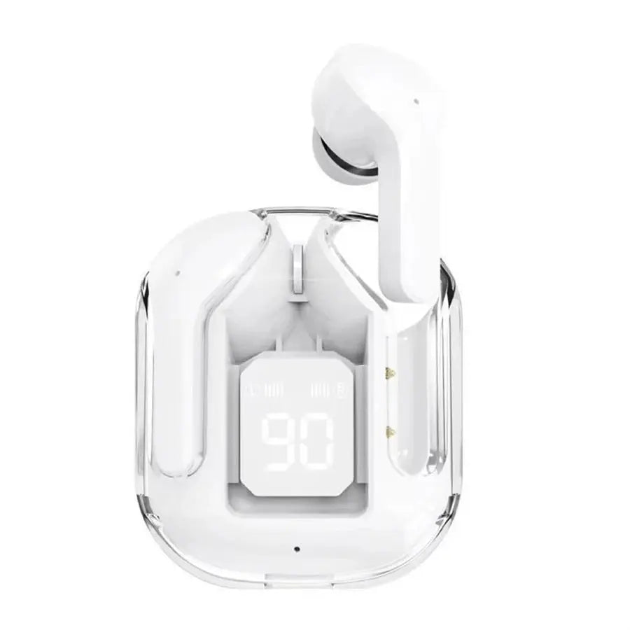Original T2 Wireless Bluetooth Earphone Transparent HIFI Headphones LED Power Digital Display Stereo Sound Earphones for Phone