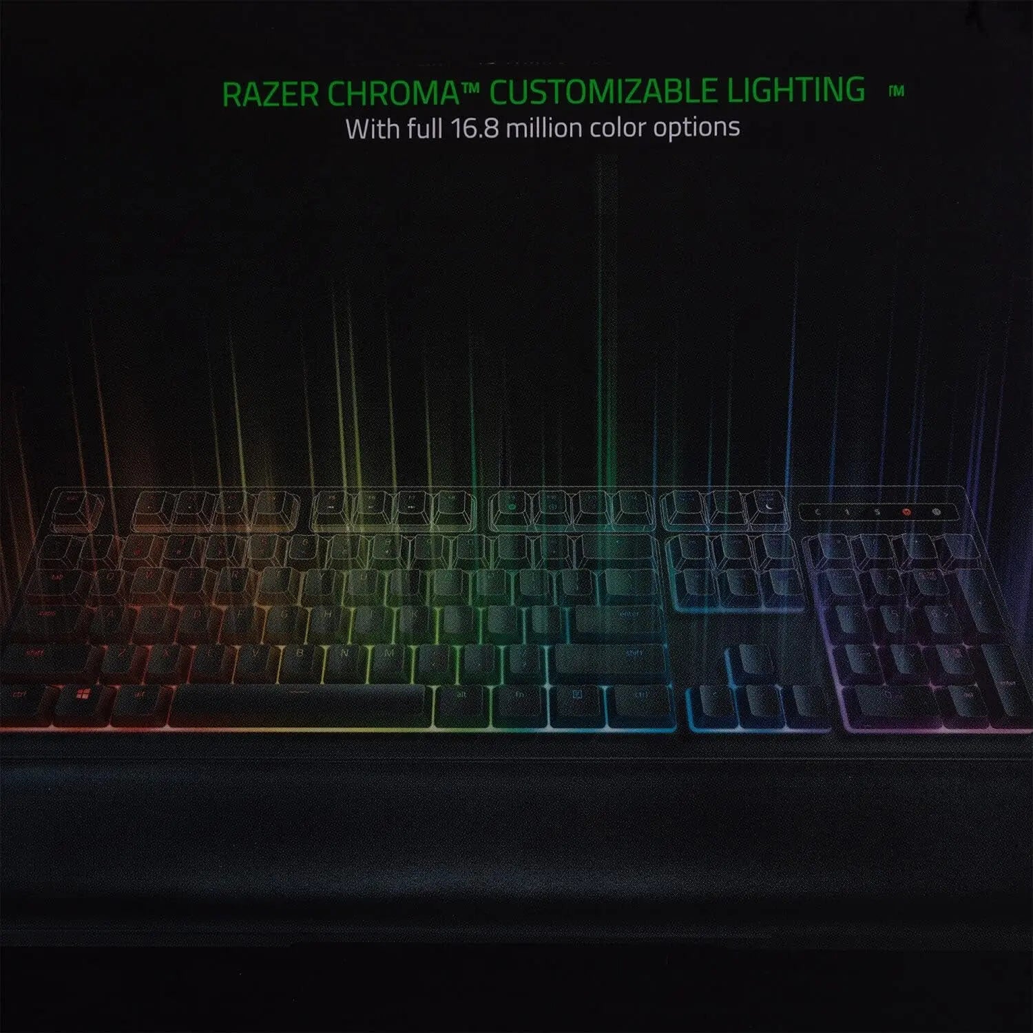 Ornata Chroma Gaming Keyboard: Hybrid Mechanical Key Switches - Customizable Chroma RGB Lighting - Individually Backlit Keys - Detachable Plush Wrist Rest - Programmable Macro Functionality