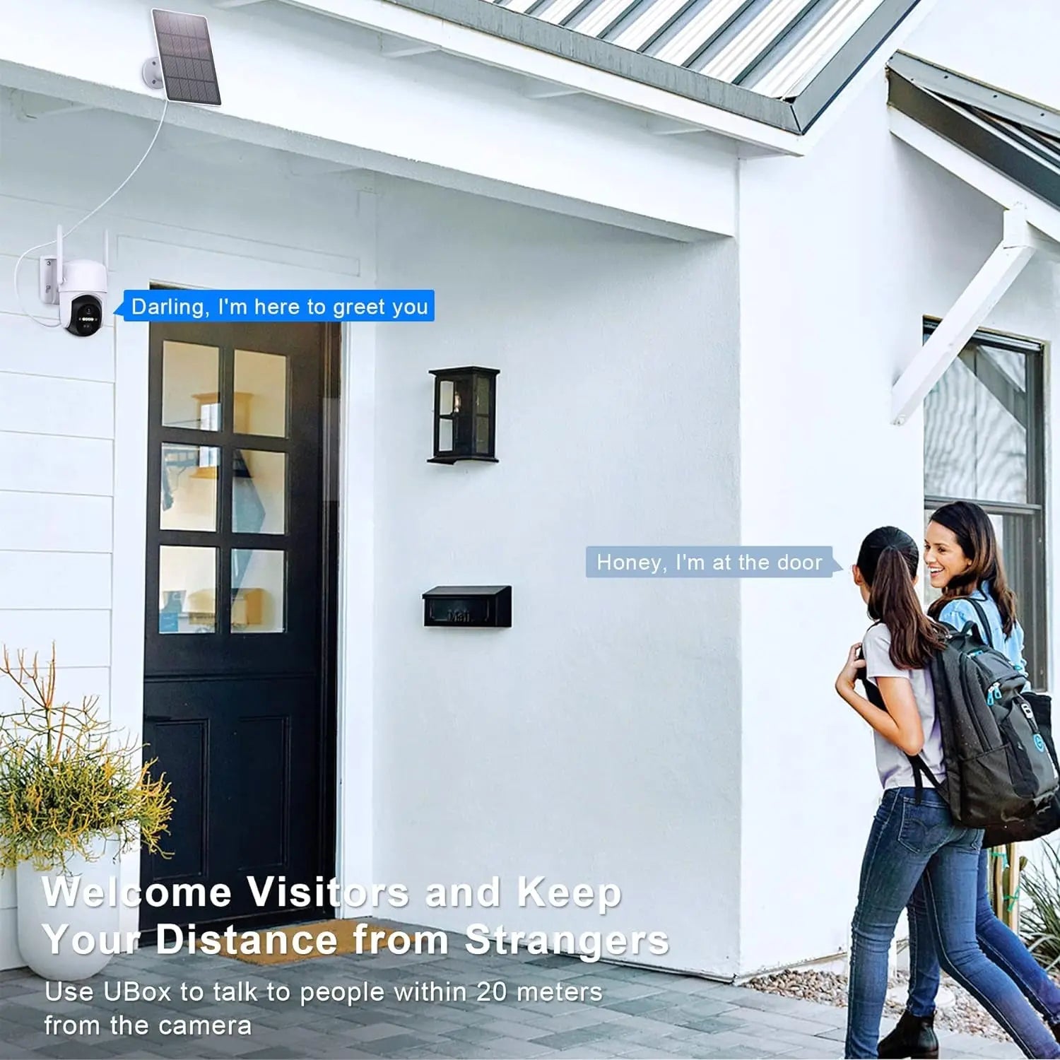 Solar Security Camera, Wireless Outdoor Cameras with Smart App, Color Night Vision, 360° PTZ Wifi Camera, IP65 Waterproof, AI Detection, 2-Way Talk, 3.5W Solar Powered Panel