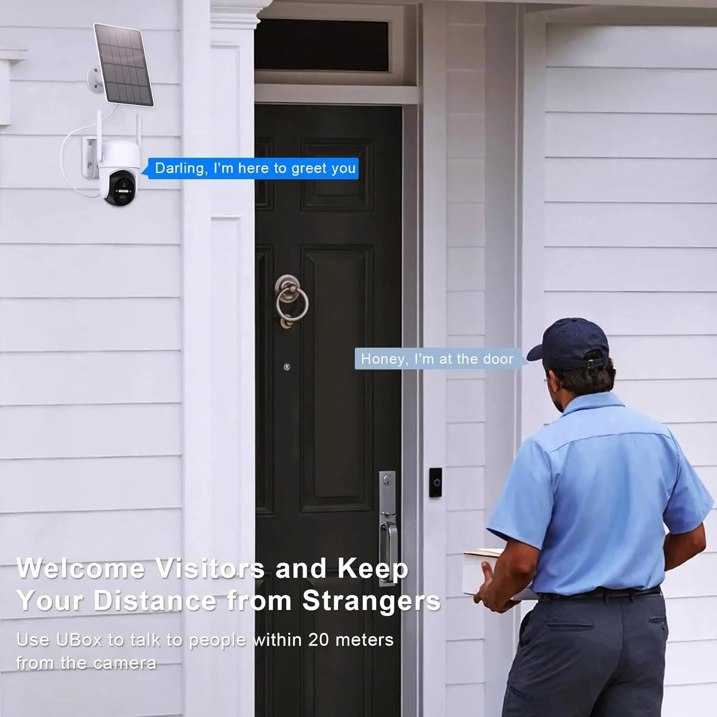 Solar Security Camera, Wireless Outdoor Cameras with Smart App, Color Night Vision, 360° PTZ Wifi Camera, IP65 Waterproof, AI Detection, 2-Way Talk, 3.5W Solar Powered Panel