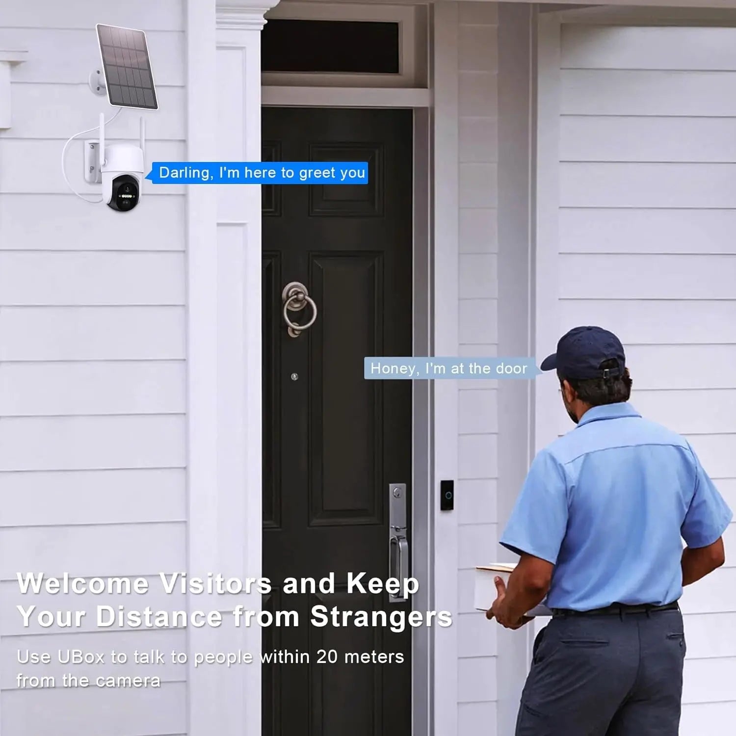 Solar Security Camera, Wireless Outdoor Cameras with Smart App, Color Night Vision, 360° PTZ Wifi Camera, IP65 Waterproof, AI Detection, 2-Way Talk, 3.5W Solar Powered Panel