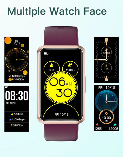 Fitness Tracker No Bluetooth No APP No Phone Needed, Fitness Watch for Men Women Parents IP68 Waterproof with Full Touch Screen Steps Calories Counter Sleep Tracker Alarm Clocks (Purple)